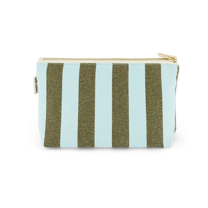 Tasche "Sofia" in olive und hellblauen Streifen von Rose in April - 100 % Baumwolle, OEKO-TEX, gefertigt in Portugal.