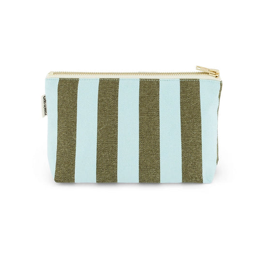 Tasche "Sofia" in olive und hellblauen Streifen von Rose in April - 100 % Baumwolle, OEKO-TEX, gefertigt in Portugal.