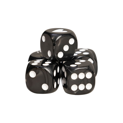 Würfelset schwarz von Eulenschnitt – stilvolle Spielwürfel mit Herz