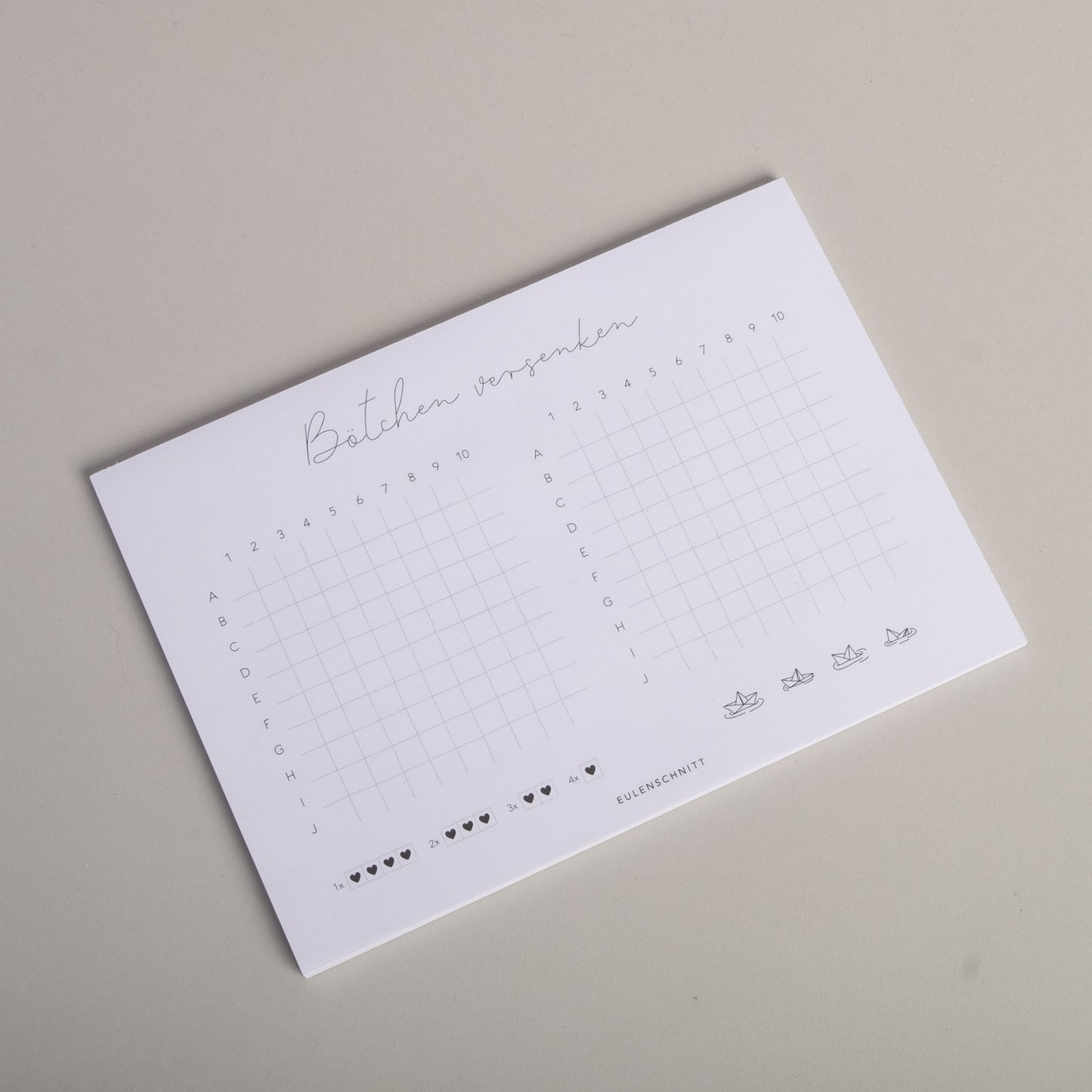 Spielblock "Bötchen versenken" - Produktabbildung