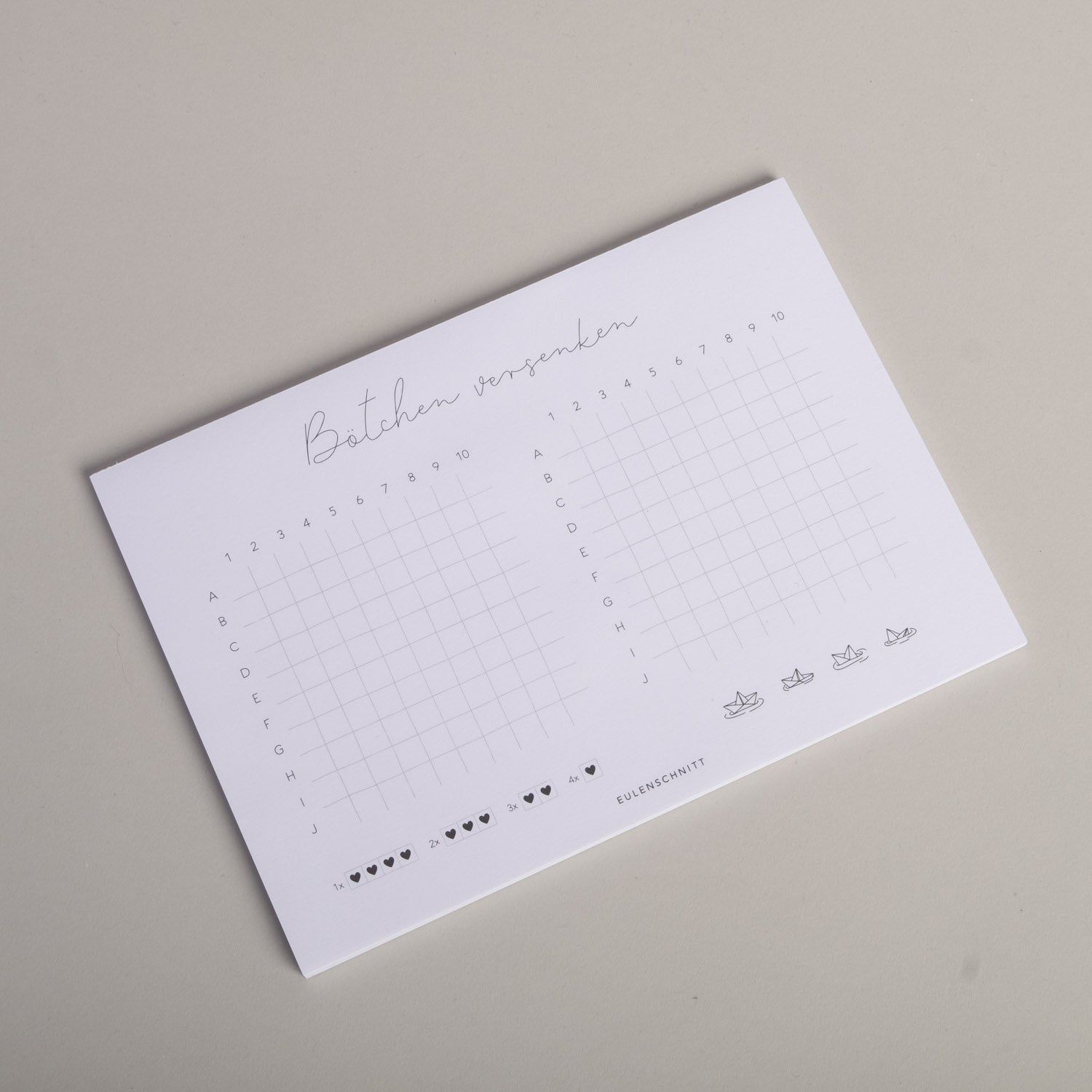 Spielblock "Bötchen versenken" - Produktabbildung