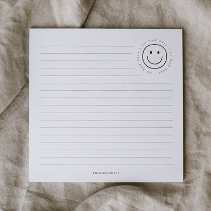 Notizblock "No bad days" von Eulenschnitt- Produktabbildung