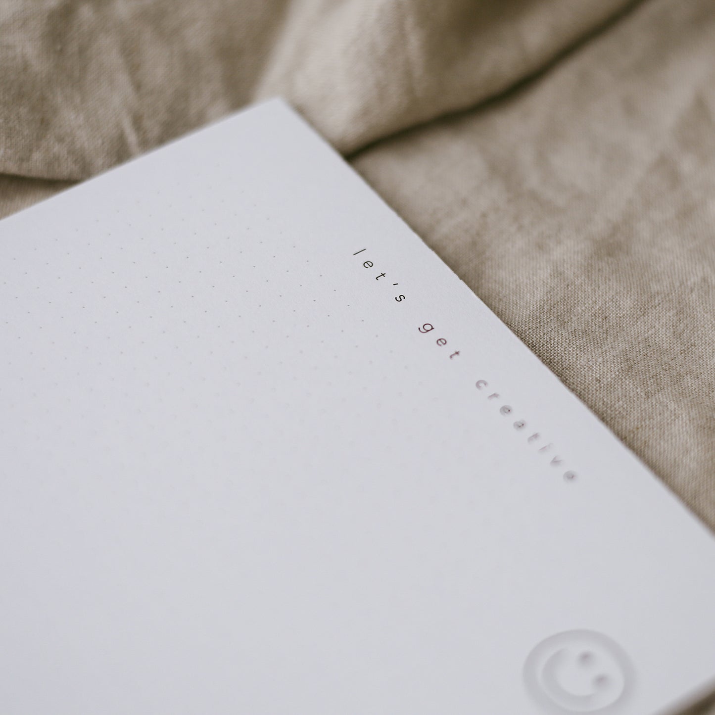 Notizblock "Let´s get creative" von Eulenschnitt - Detailaufnahme motivierender Spruch