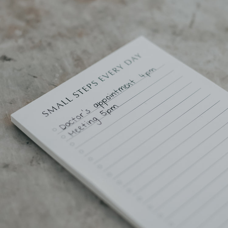Notizblock "Small Steps" von ulenschnitt - Anwendungsbeispiel