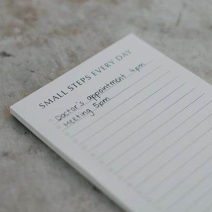 Notizblock "Small Steps" von ulenschnitt - Anwendungsbeispiel