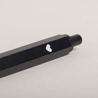 Herz Kugelschreiber Schwarz – minimalistisches Design