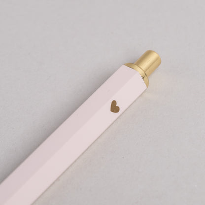 Herz Kugelschreiber Creme – minimalistisches Design mit Herzchen