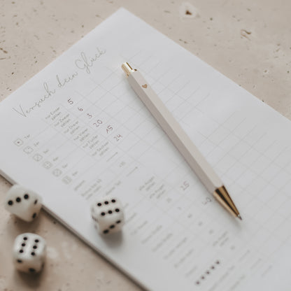 Herz Kugelschreiber Creme – minimalistisches Design