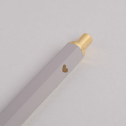 Herz Kugelschreiber Grau – minimalistisches Design mit Herzchen